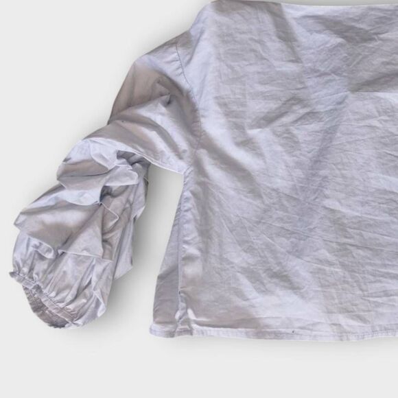 Bardot Womens Wrap Sz 6 Ruched 3/4 Sleeve Tie Crossover Top‎ Cropped Retroglam - Picture 3 of 9